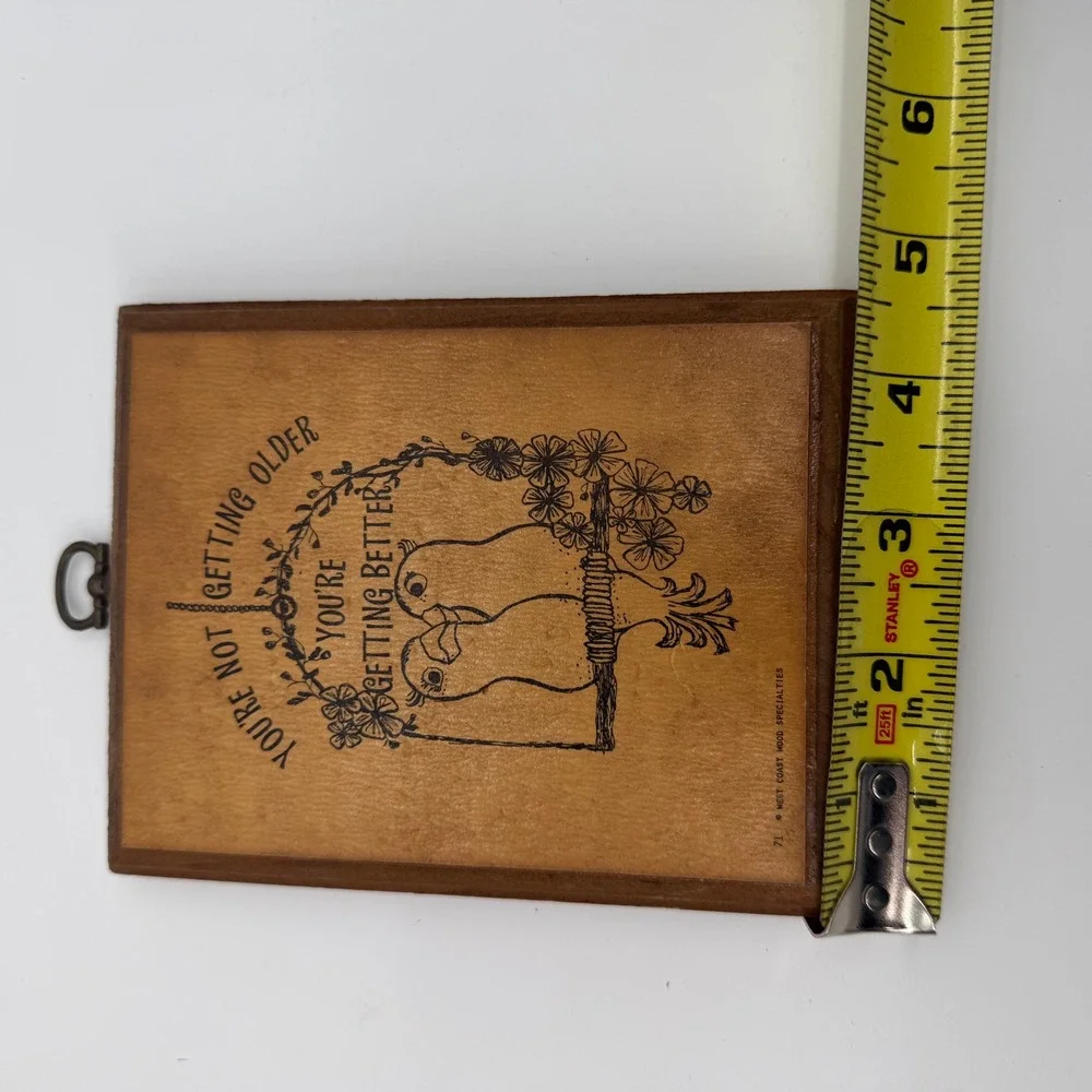 Vintage West Coast Wood Specialties Lovebirds Plaque Youre Getting Better 1981